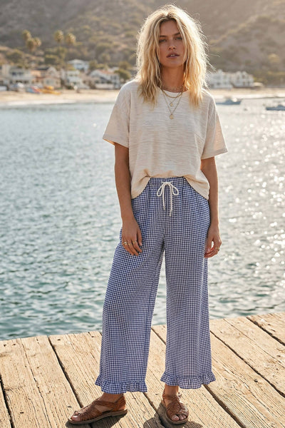 Checkered Gingham Fully Lined Pants 2287