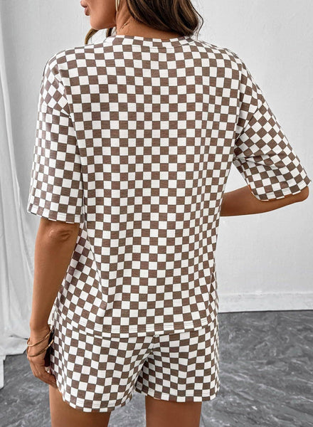 Checkerboard Set Drawstring Shorts 9920