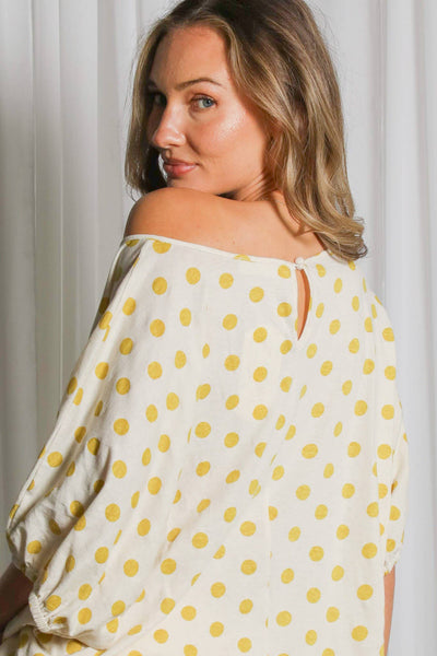 Polka Dot Printed Chic & Flowy Blouse Top 3084