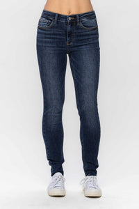 Judy Blue Mid Rise Vintage Raw Hem Skinny 82527