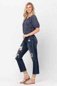 Judy Blue Mid Rise Crop Leg Straight 88517REG