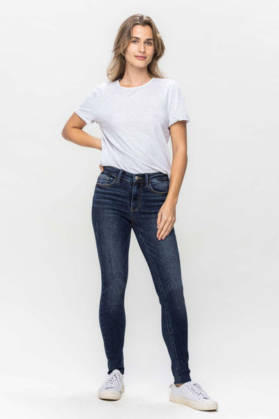 Judy Blue Mid Rise Vintage Raw Hem Skinny 82527