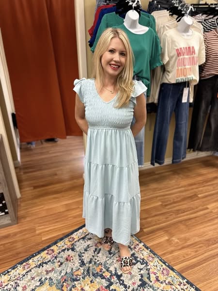 FLUTTER SLEEVE MAXI DRESS 2179