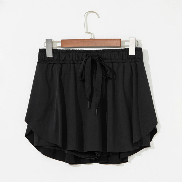 Drawstring High Waist Lined Tennis Skorts 1875
