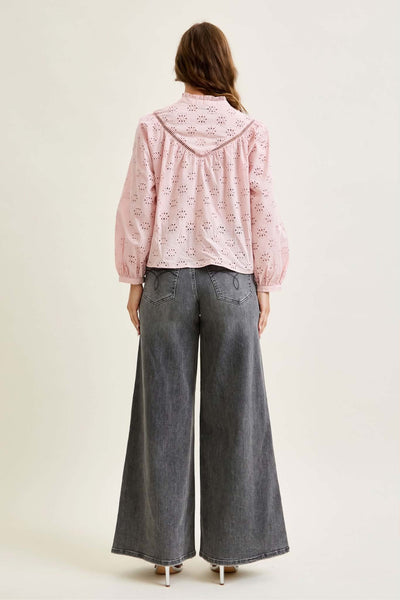 Judy Blue Mid Rise Palazzo Split Back Yoke 881134
