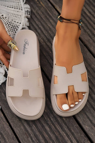 LDC Cutout Design Open Toe Platform Slippers