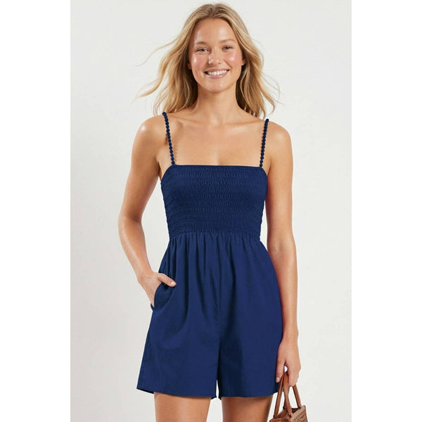 Pom Pom Smocking Romper 9042