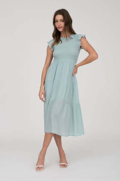 Smocked Tiered Midi Dress 2029