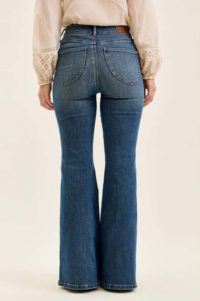 Judy Blue High Waist Tummy Control Jacqueline Flare Shield Pockets 881125