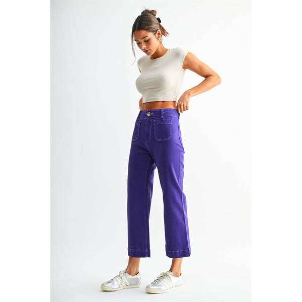 HIGH-RISE WIDE LEG CROPPED