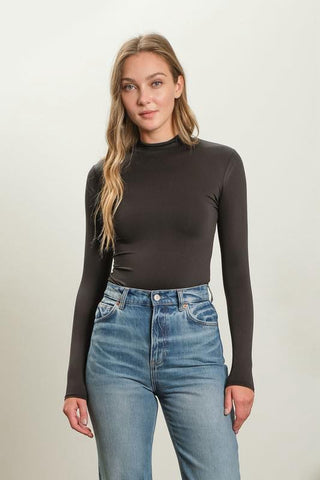 Mock Neck Long Sleeve Bodysuit 1191