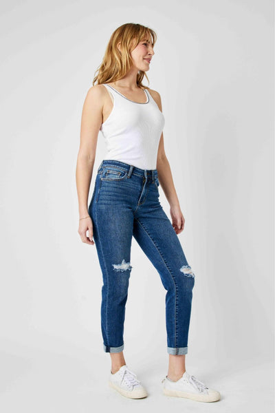 Judy Blue Mid Rise Destroy Slim 82607