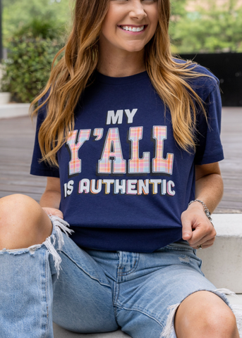 K&C My Y'all Is Authentic - (Navy) SS