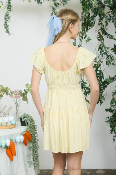 Shirred Flounce Mini Dress 2954