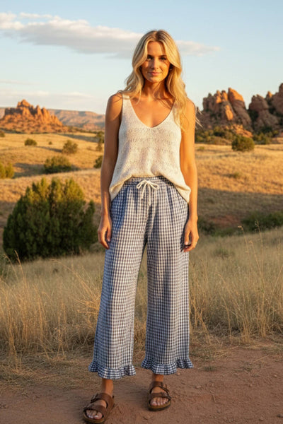 Checkered Gingham Fully Lined Pants 2287