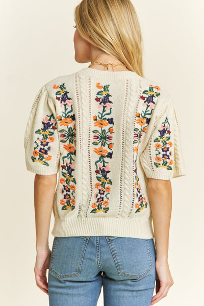 Floral Sweater Short Sleeve 700