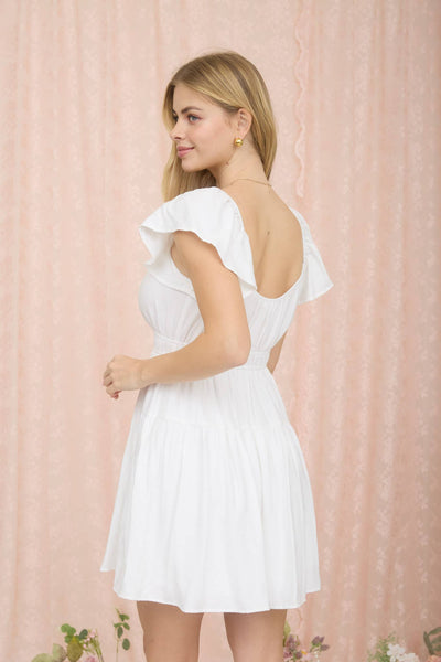 Shirred Flounce Mini Dress 2954