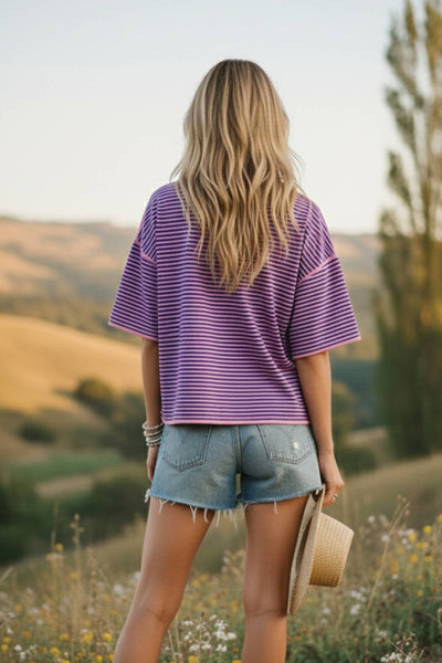 Striped Oversized Knit Top 2243
