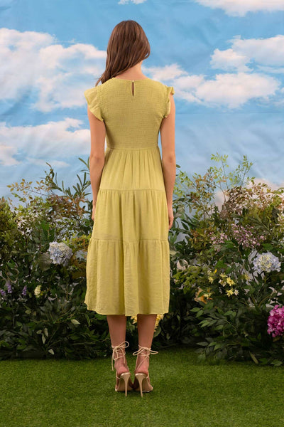Smocked Tiered Midi Dress 2029