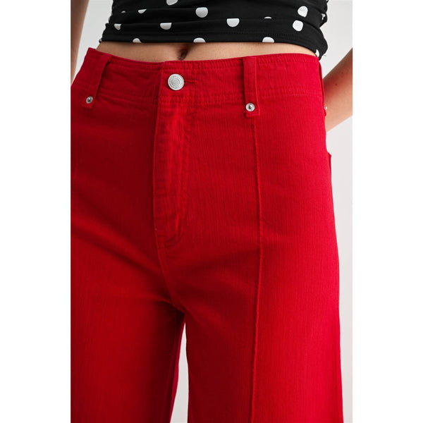 Red High Wide Leg Ankle 3777