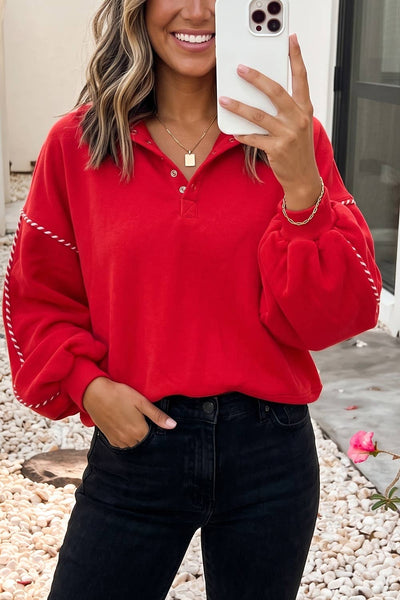 Colorblock Collar Stitching Pullover 2020