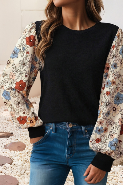 Flower Puff Sleeve Top 4740F