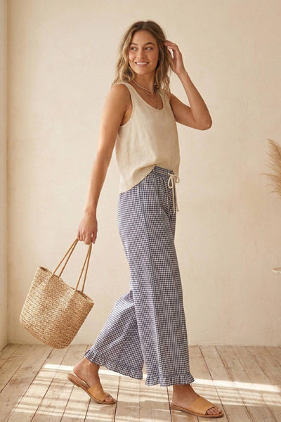 Checkered Gingham Fully Lined Pants 2287