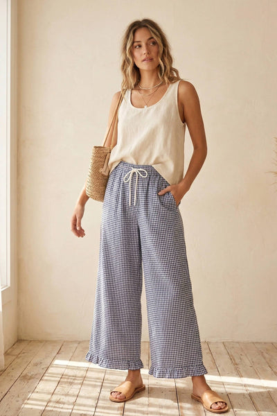 Checkered Gingham Fully Lined Pants 2287