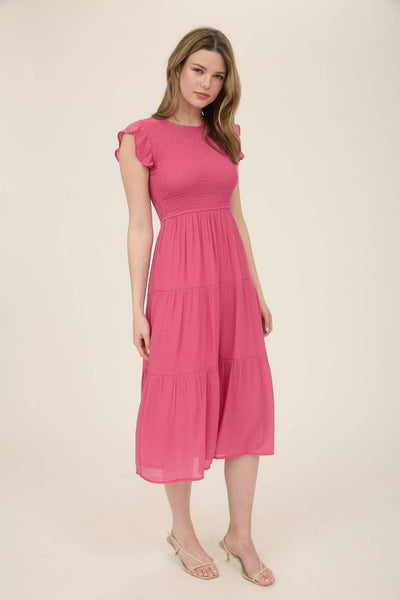 Smocked Tiered Midi Dress 2029