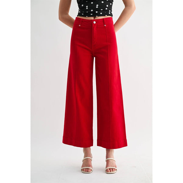 Red High Wide Leg Ankle 3777