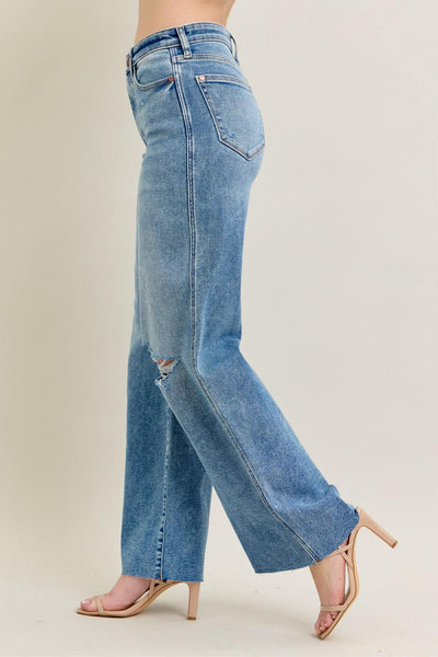 Judy Blue Vintage Wash Wide Leg Jeans 8608