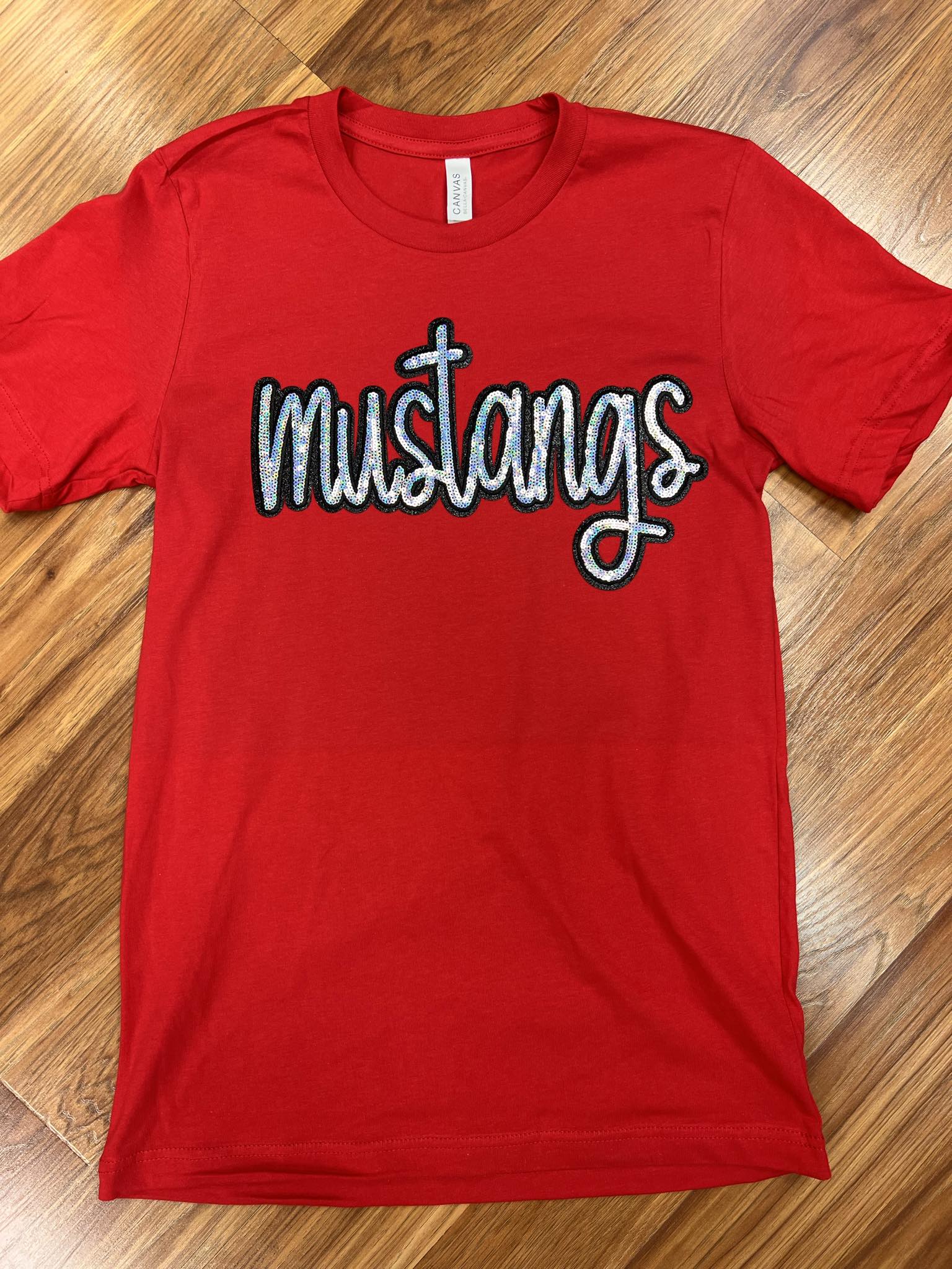 Mustangs Sequin Patch Bella Tee