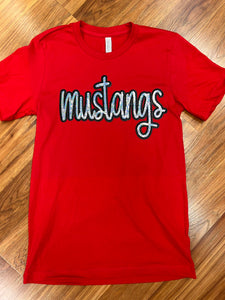 Mustangs Sequin Patch Bella Tee