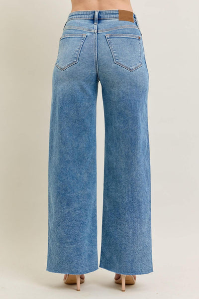 Judy Blue Vintage Wash Wide Leg Jeans 8608