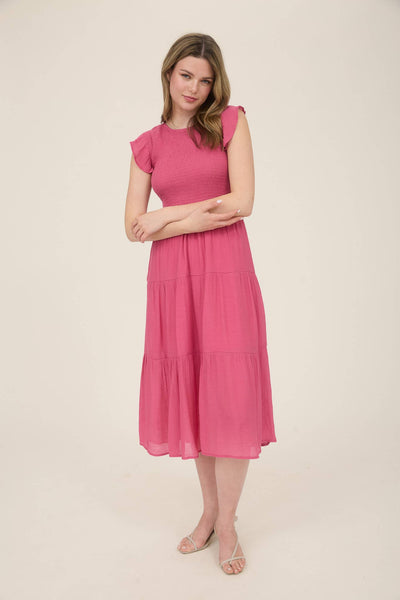 Smocked Tiered Midi Dress 2029
