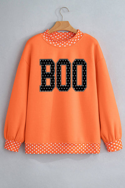 Contrast Trim BOO Baggy Pullover 1422