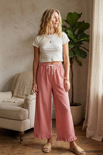 Checkered Gingham Fully Lined Pants 2287