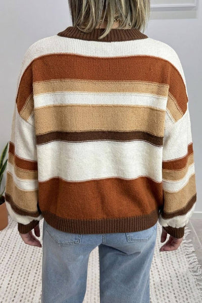 Striped Crew Neck Sweater 9034