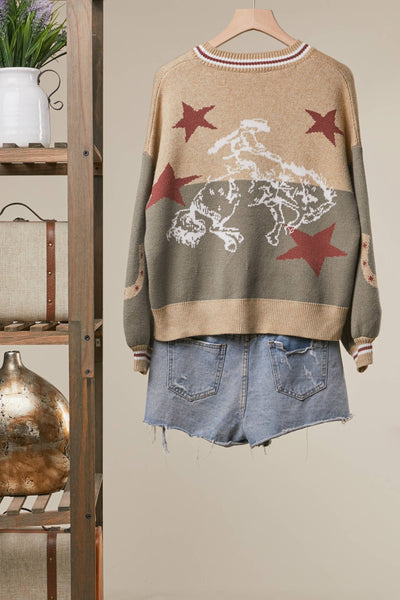 Western Horse Cardigan 8471
