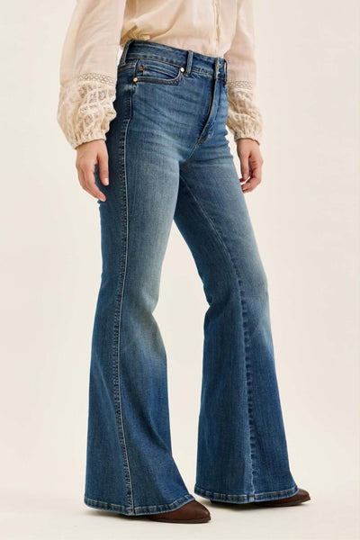 Judy Blue High Waist Tummy Control Jacqueline Flare Shield Pockets 881125