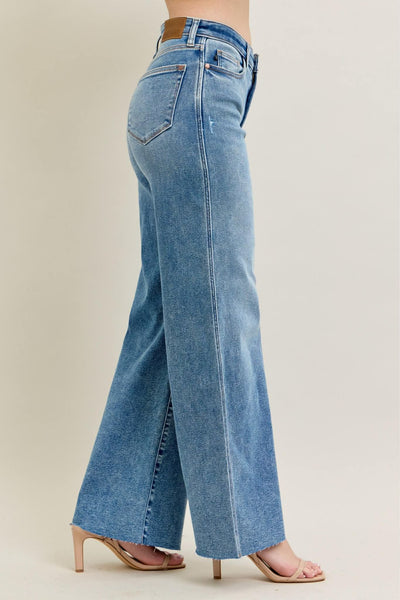 Judy Blue Vintage Wash Wide Leg Jeans 8608