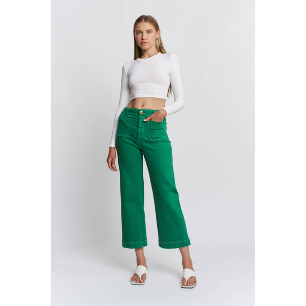 MICA DENIM SUPER HIGH RISE WIDE LEG CROPPED 3717