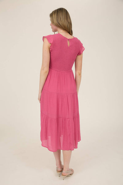 Smocked Tiered Midi Dress 2029